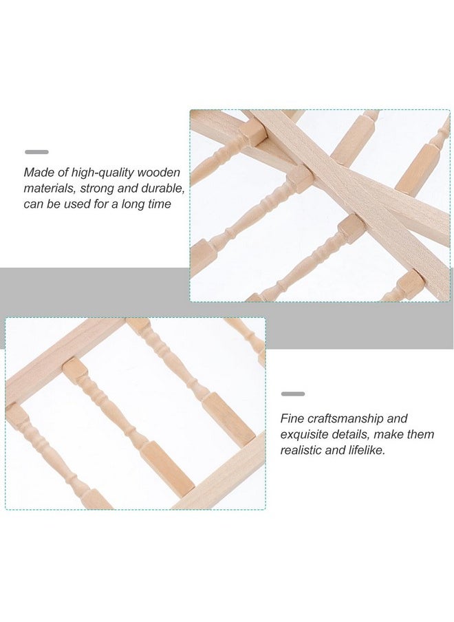 Veemoon 2pcs House Railing Furniture Props Decoration Fence Wooden Armrest Mini Decors/Doll Miniature for Role- Play Model: Handrails Small Dollhouse Fairy Handrail Models（11.99X2.95X0.28inch）