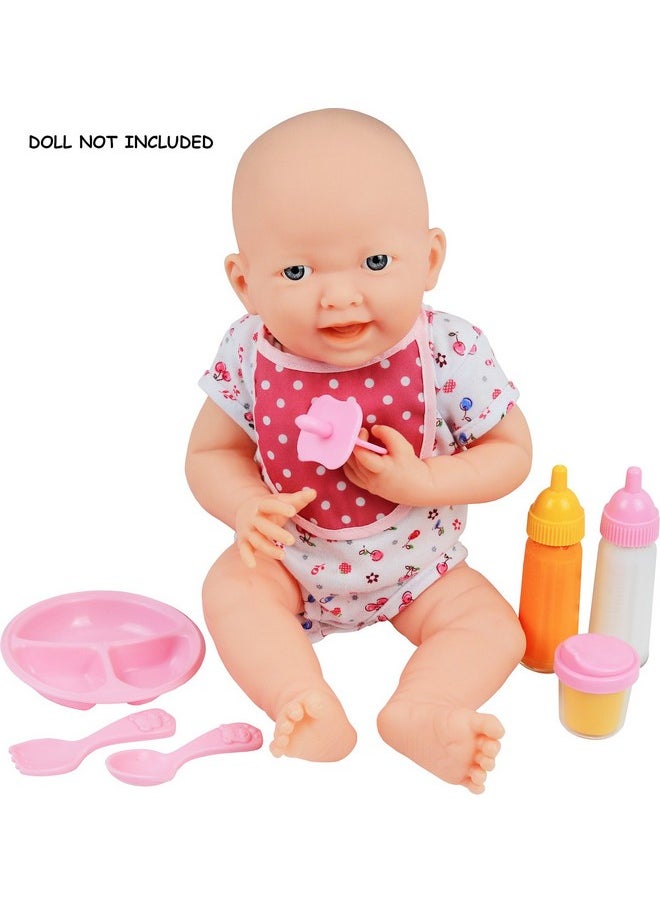 Click N' Play 8-pc Baby Doll Feeding Set w/Accessories | Baby Doll Accessories Set, Dolls Set/Stuff, Toy Bottles, Disappearing Milk, Food Set, Bottle Toys, Pretend Play Supplies | Toddler, Girls