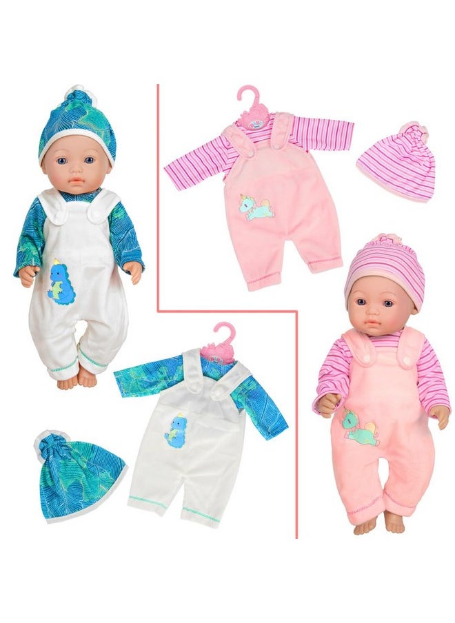 ebuddy 10 Sets Doll Clothes Outfits Fit for 14-16 inch Baby Doll, 43 cm New Born Baby Dolls, 15 inch Baby Dolls，18 Inch Girl Doll (No Doll)