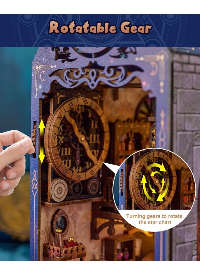 FLYNOVA DIY Book Nook Kit,Magic Dollhouse for Teens Adults to Build,3D Wooden Puzzle Miniature Toys with Lights,Booknook Bookend Bookshelf Thanksgiving Decor,Family Friends Christmas Birthday Gifts