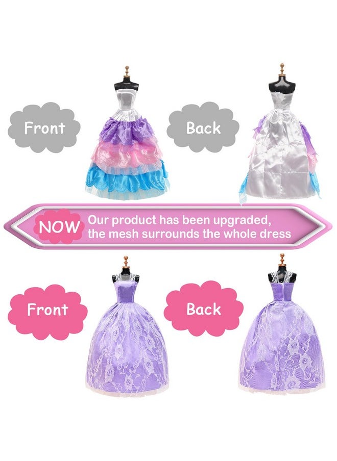 BARWA 10 Pcs Dresses with 17 Accessories Handmade Doll Clothes and Accessories Wedding Gowns Party Dresses for 11.5 inch Dolls