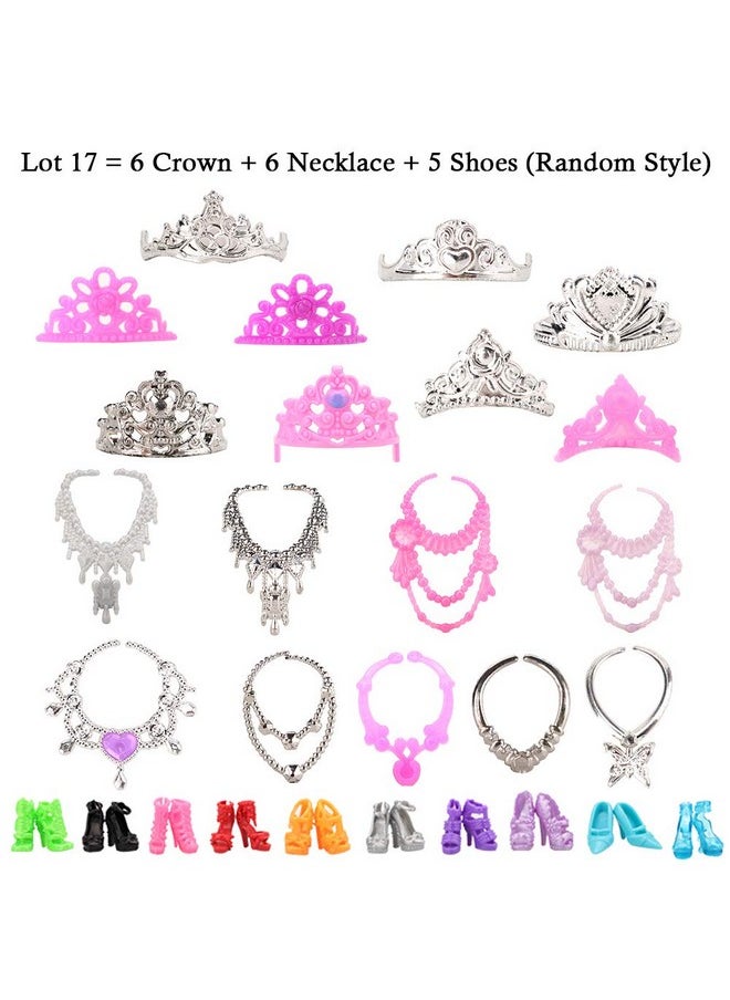 BARWA 10 Pcs Dresses with 17 Accessories Handmade Doll Clothes and Accessories Wedding Gowns Party Dresses for 11.5 inch Dolls