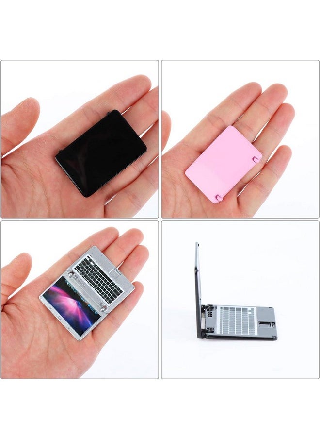 3 Pcs Coforful 1:12 Mini Laptop Set Dollhouse Mini Laptop Scene Miniatures Computer Simulation Notebook Lap Dolls House Furniture Doll Accessories