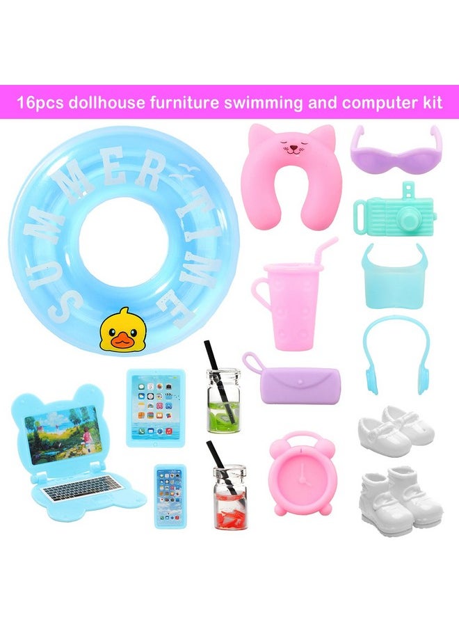 Miunana 36 PCS Boy Doll Travel Outfits for 4-6 Inch Doll Include 20 PCS Top and Pants for 5.3 Inch Boy Doll Clothes and Accessories with 14 PCS Dollhouse Furniture and 2 Pairs of Boy Doll Shoes