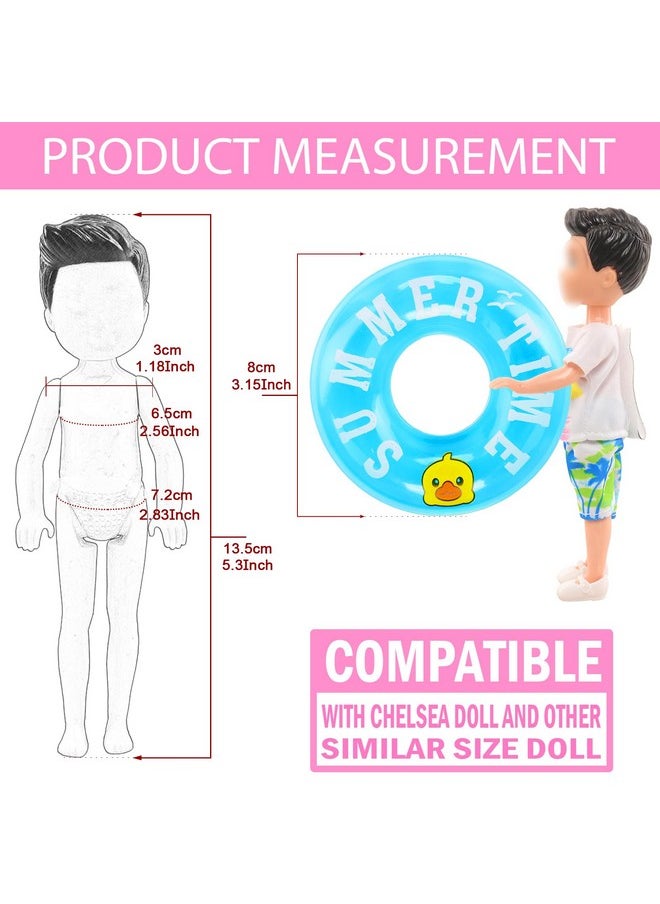 Miunana 36 PCS Boy Doll Travel Outfits for 4-6 Inch Doll Include 20 PCS Top and Pants for 5.3 Inch Boy Doll Clothes and Accessories with 14 PCS Dollhouse Furniture and 2 Pairs of Boy Doll Shoes