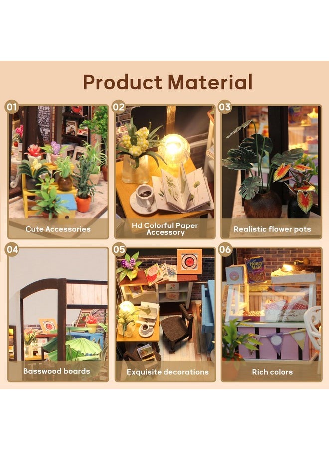 Flever Dollhouse Miniature DIY House Kit Creative Room with Furniture for Romantic Valentine's Gift(Time of Coffee)