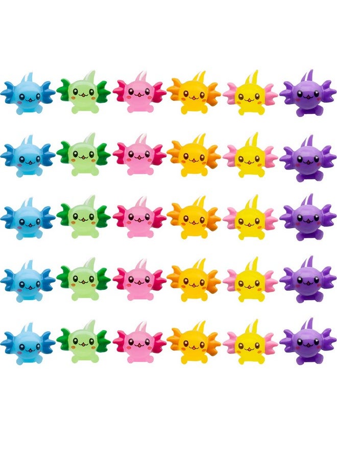30PCS Mini Axolotl Colorful Mini Resin Axolotl Figurines Mini Animal Figures Cute Axolotl Cake Topper Axolotl Ornament Charms for DIY Craft