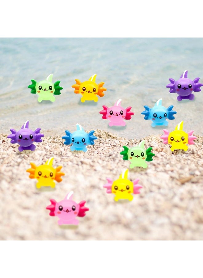 30PCS Mini Axolotl Colorful Mini Resin Axolotl Figurines Mini Animal Figures Cute Axolotl Cake Topper Axolotl Ornament Charms for DIY Craft