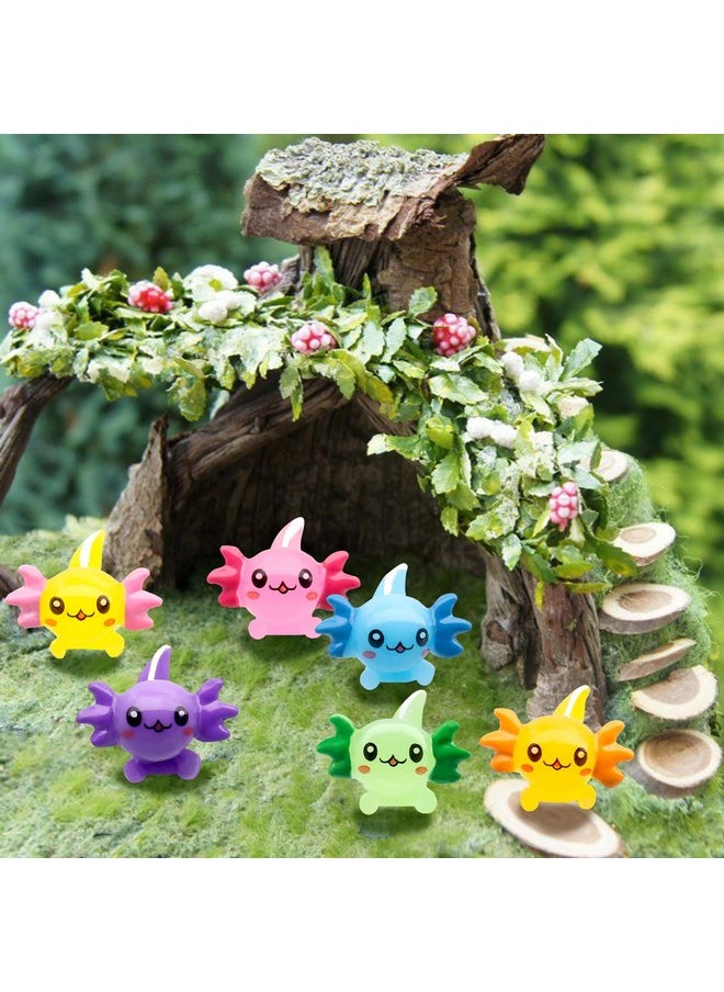 30PCS Mini Axolotl Colorful Mini Resin Axolotl Figurines Mini Animal Figures Cute Axolotl Cake Topper Axolotl Ornament Charms for DIY Craft