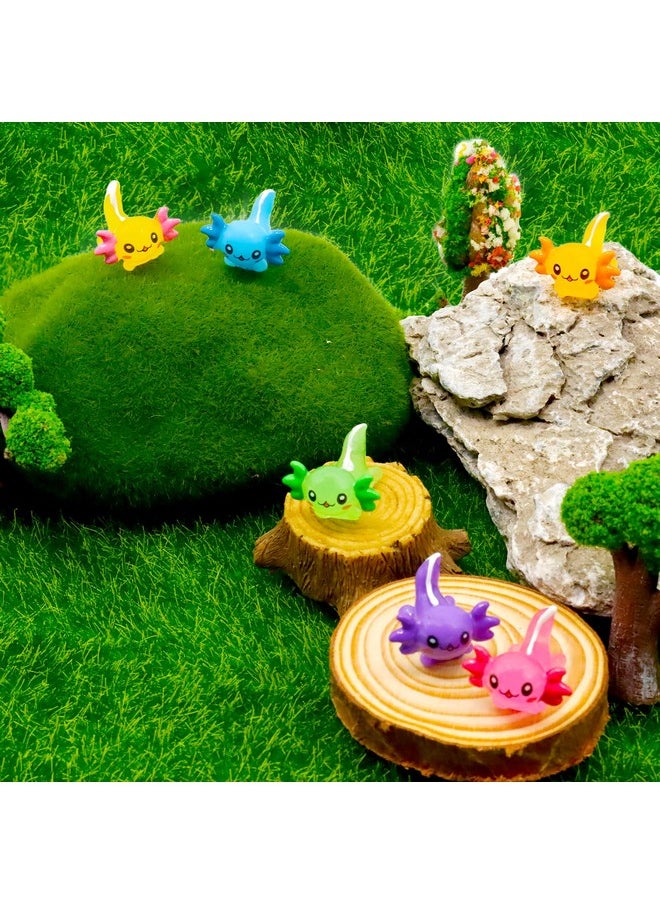 30PCS Mini Axolotl Colorful Mini Resin Axolotl Figurines Mini Animal Figures Cute Axolotl Cake Topper Axolotl Ornament Charms for DIY Craft