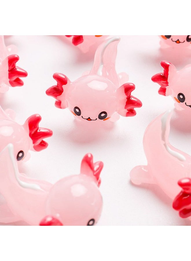 X Hot Popcorn 30PCS Mini Axolotl Colorful Mini Resin Axolotl Figurines Charms Tiny Animal Figures Cute Axolotl Cake Topper Axolotl Ornament for DIY Craft Garden Dollhouse Decoration (Pink)