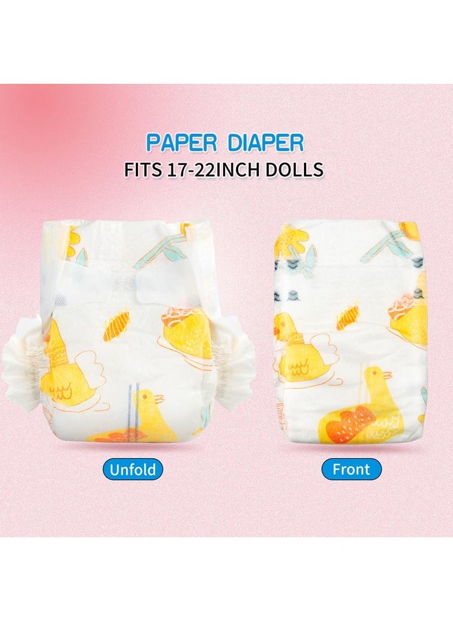 PEDOLLTREE 12pcs Set Reborn Baby Dolls Clothes Accessories with Backpack Diaper Yellow Duck for 17-22 Inch Baby Doll Reborn Doll Newborn Girl&Boy