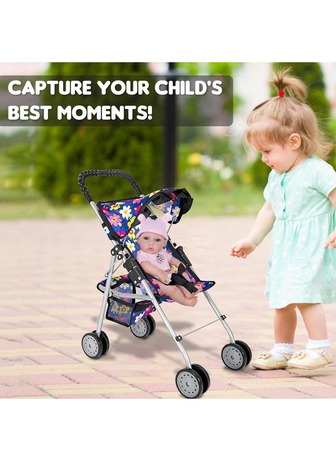 fash n kolor Doll 3 Piece Play Set Baby Doll Accessories - includes, 1 Pack N Play. 2 Doll Stroller. 3 Doll High Chair. Fits Up to 18'' Doll (Flower)