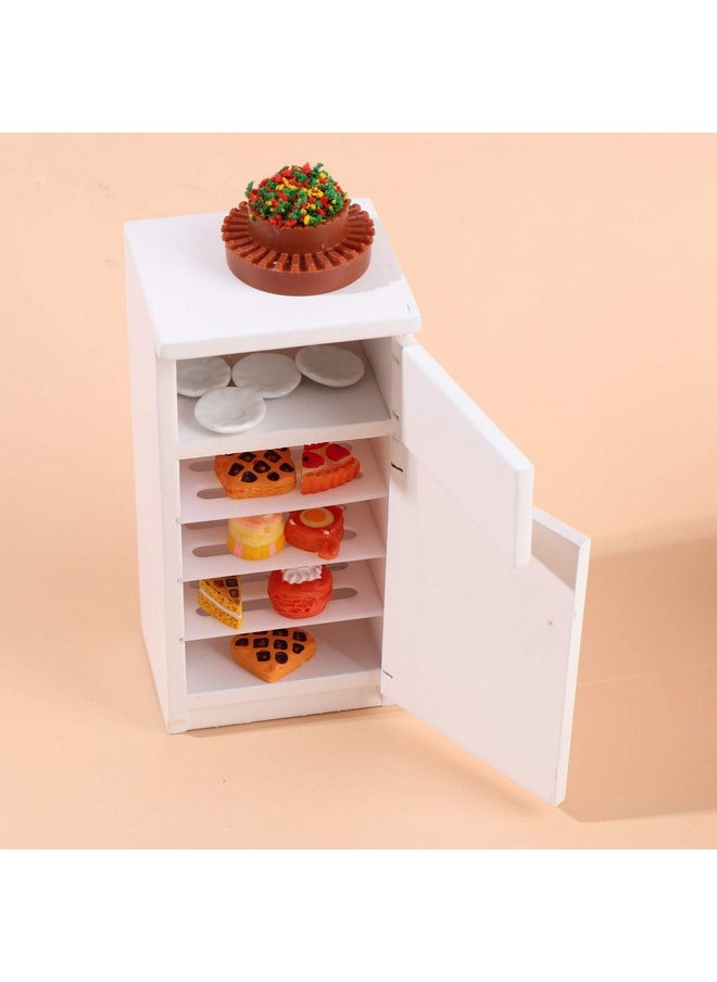 Haomian Dollhouse Kitchen Furniture Kit 1:12 Dollhouse Miniature Furniture Wooden Kitchen Cabinet Fridge Set Kitchen Dining Room Furniture for 1:12 Dollhouse Miniatures Scenes Accessories (C)