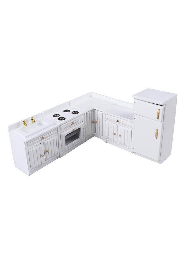 Haomian Dollhouse Kitchen Furniture Kit 1:12 Dollhouse Miniature Furniture Wooden Kitchen Cabinet Fridge Set Kitchen Dining Room Furniture for 1:12 Dollhouse Miniatures Scenes Accessories (C)