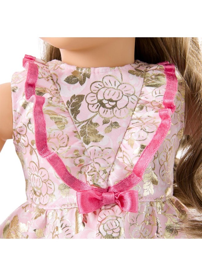 American Girl Truly Me 18-inch Doll Floral Fashion Outfit with Ruffled Bodice, Ribbon, Socks, and Boots, for Ages 6+