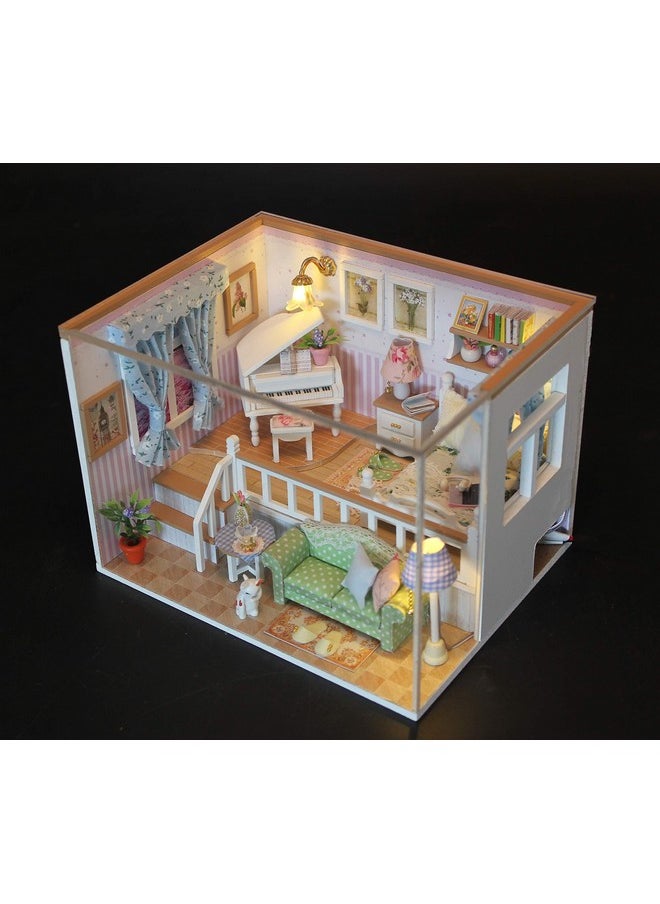 Flever Dollhouse Miniature DIY House Kit Creative Room with Furniture for Romantic Valentine's Gift(Because of Meeting You)