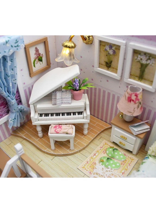 Flever Dollhouse Miniature DIY House Kit Creative Room with Furniture for Romantic Valentine's Gift(Because of Meeting You)