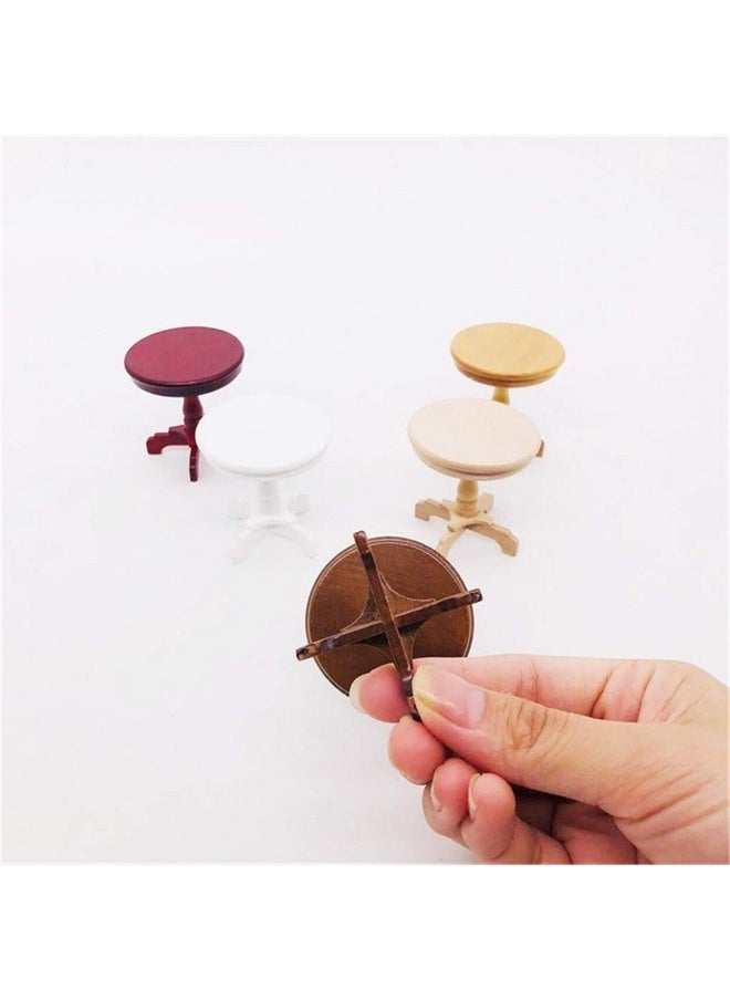 SXFSE Dollhouse Decoration Accessories, 1:12 Dollhouse Furniture Miniature Wooden Round Side Table Kids Pretend Play Toy