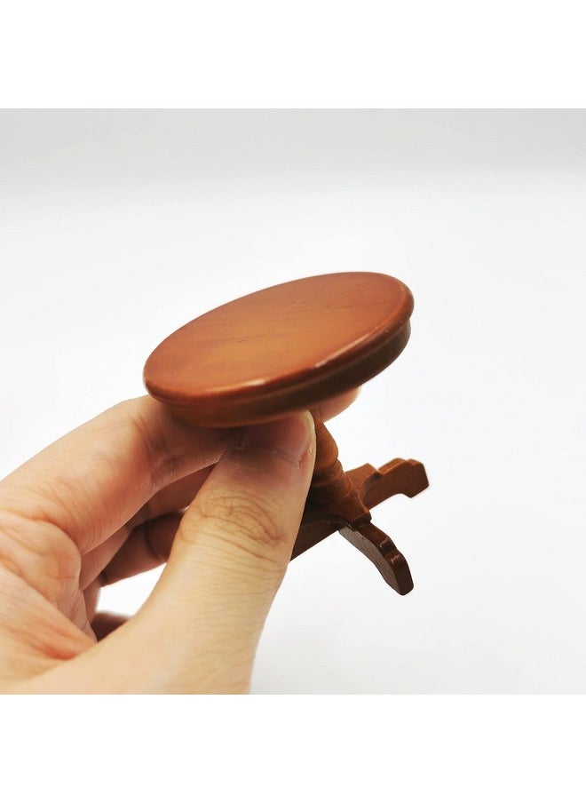 SXFSE Dollhouse Decoration Accessories, 1:12 Dollhouse Furniture Miniature Wooden Round Side Table Kids Pretend Play Toy