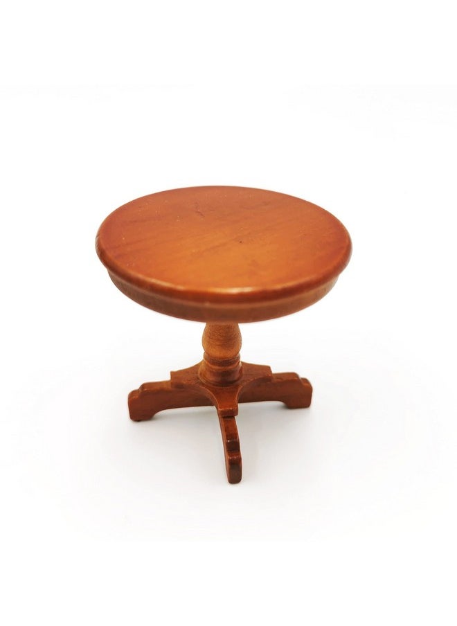 SXFSE Dollhouse Decoration Accessories, 1:12 Dollhouse Furniture Miniature Wooden Round Side Table Kids Pretend Play Toy