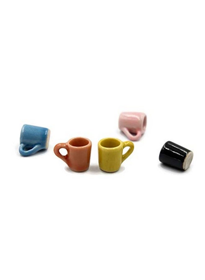10 Mix Colorful Ceramic Coffee Mug Tea Cup Vintage Dollhouse Miniature Kitchen Food Supply No .211