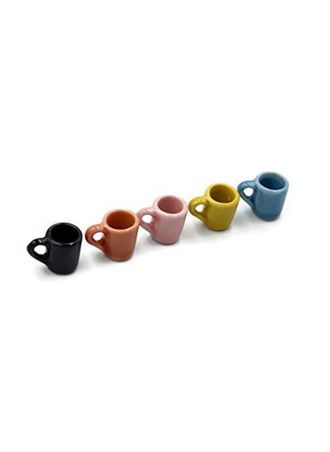 10 Mix Colorful Ceramic Coffee Mug Tea Cup Vintage Dollhouse Miniature Kitchen Food Supply No .211