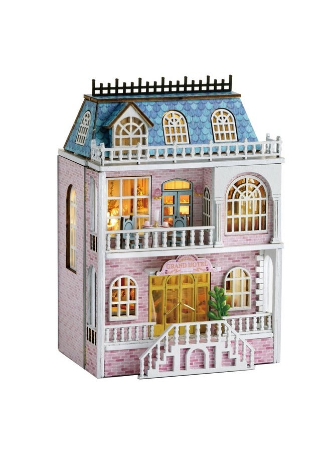 Flever Dollhouse Miniature DIY House Kit Creative Room with Furniture for Romantic Valentine's Gift (Romantic Castle)