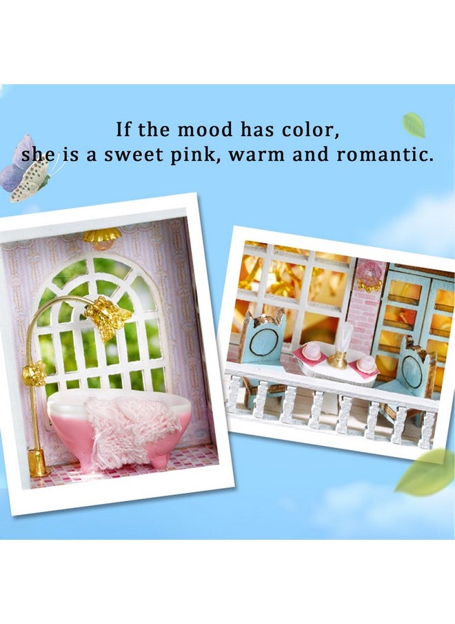 Flever Dollhouse Miniature DIY House Kit Creative Room with Furniture for Romantic Valentine's Gift (Romantic Castle)