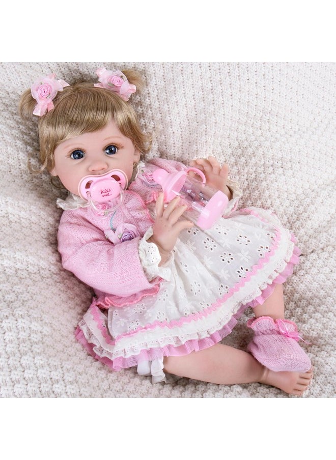 Aori Lifelike Baby Dolls Real Life Baby Dolls 22 Inch Realistic Girl Todder Dolls with Bunny Toy Doll Set for Girls Age 3+
