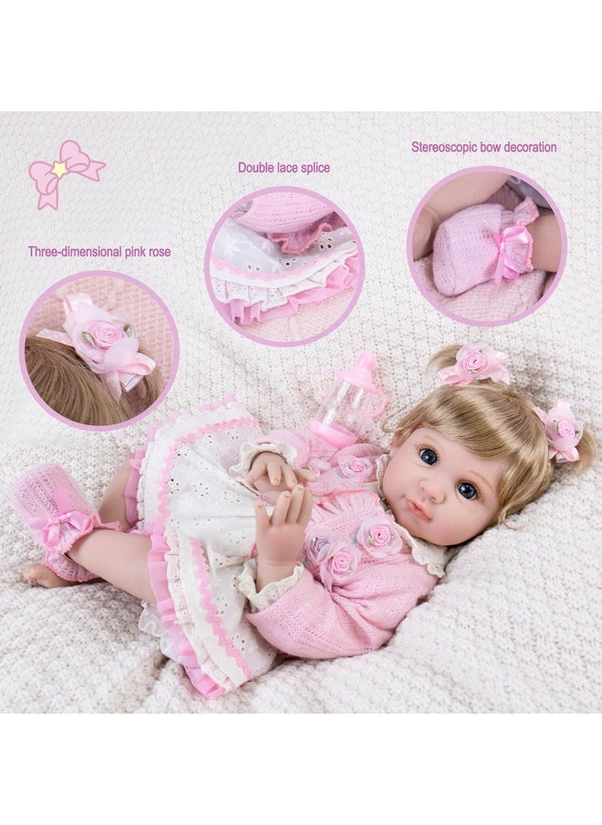 Aori Lifelike Baby Dolls Real Life Baby Dolls 22 Inch Realistic Girl Todder Dolls with Bunny Toy Doll Set for Girls Age 3+
