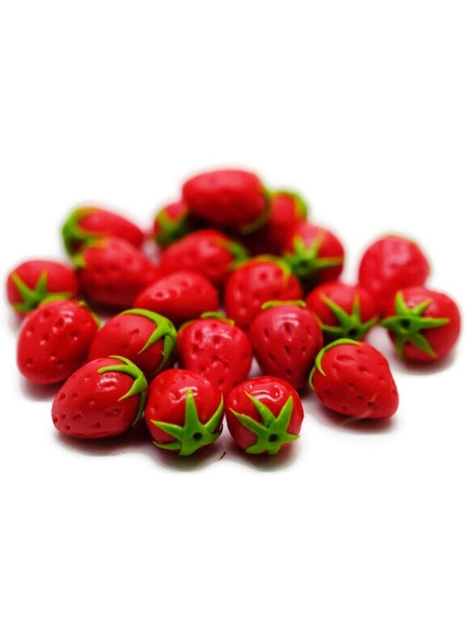 1shopforyou 20 Psc Strawberry Dollhouse Miniatures Food Kitchen