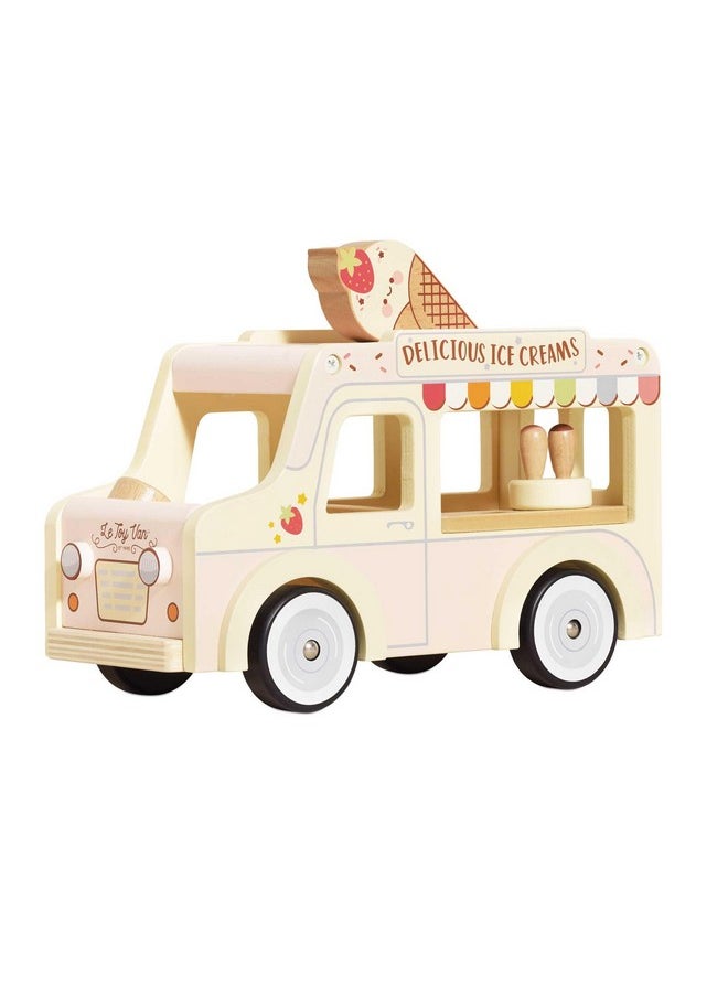 Le Toy Van - Wooden Doll House Dolly Ice Cream Van Play Set for Dolls Houses | Daisylane Dolls House Furniture Sets - Suitable for Ages 3+