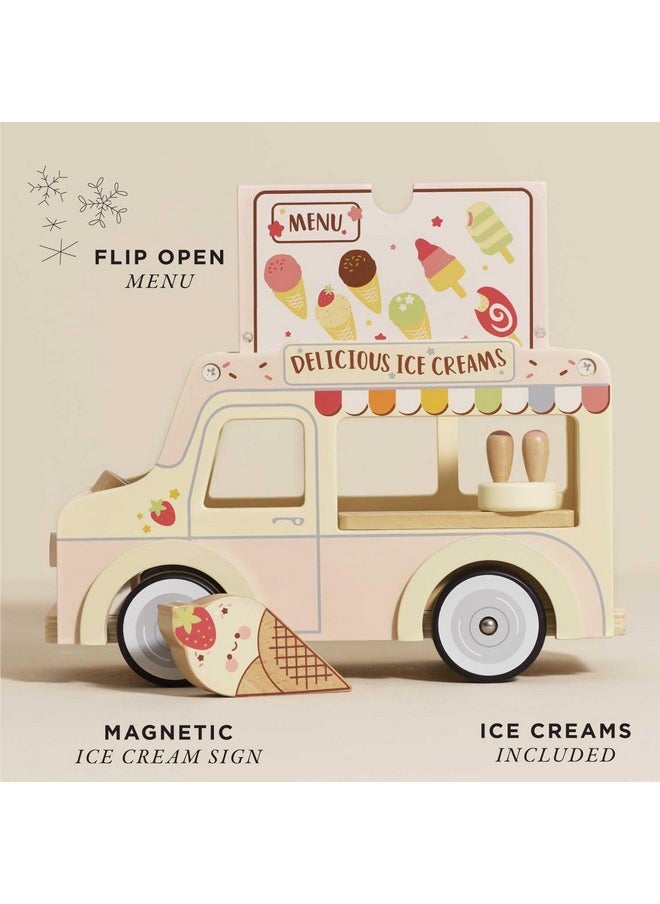 Le Toy Van - Wooden Doll House Dolly Ice Cream Van Play Set for Dolls Houses | Daisylane Dolls House Furniture Sets - Suitable for Ages 3+