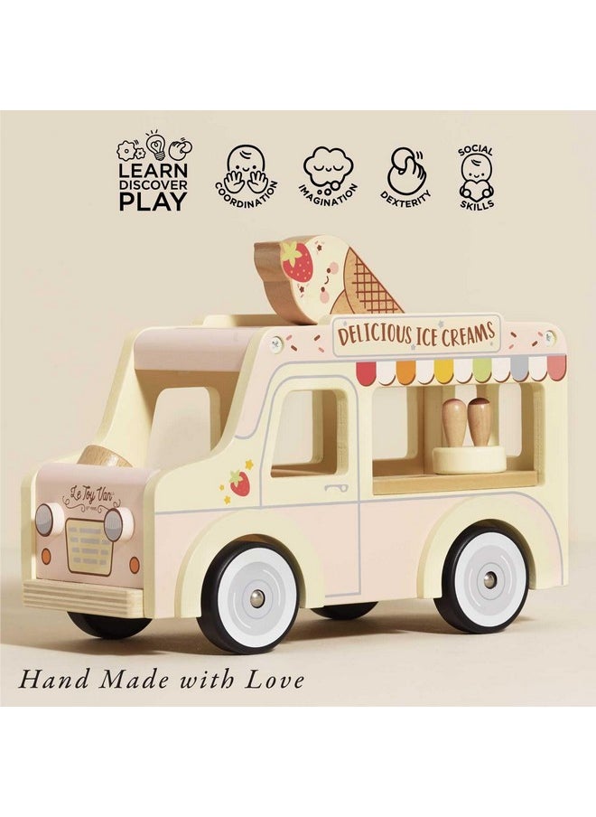 Le Toy Van - Wooden Doll House Dolly Ice Cream Van Play Set for Dolls Houses | Daisylane Dolls House Furniture Sets - Suitable for Ages 3+