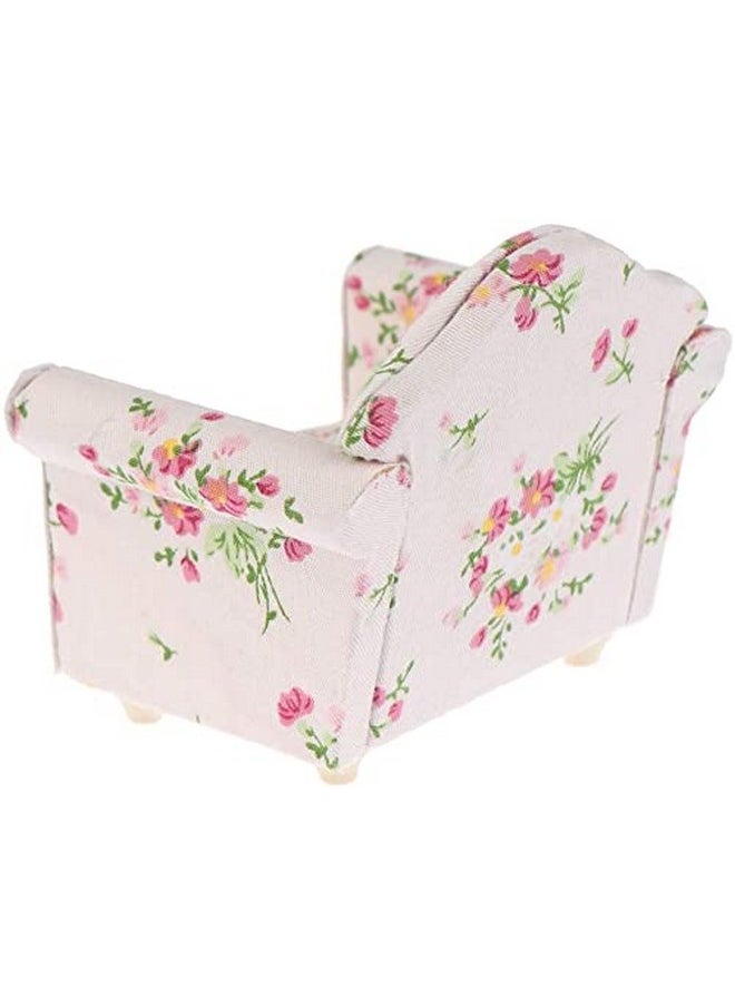 Dollhouse Furniture Set 3 Pcs 1:12 Dollhouse Miniature Wooden Sofa Cushions Armchair Pillow Kit Dolls House Furniture Couch with 1 Pc Dollhouse Teatable Coffee Table (A)