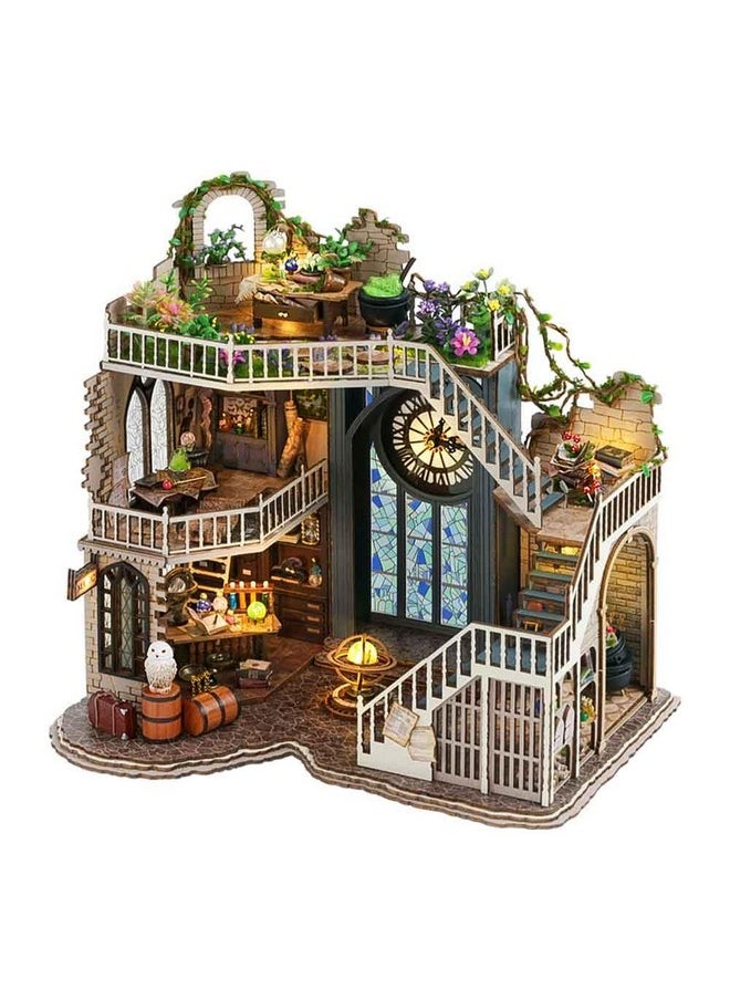 CUTEBEE DIY Dollhouse Miniature Kit, DIY Wooden Dollhouse Kit Miniature House Kit Tiny House Kit, Creative Room Idea (Magic House)