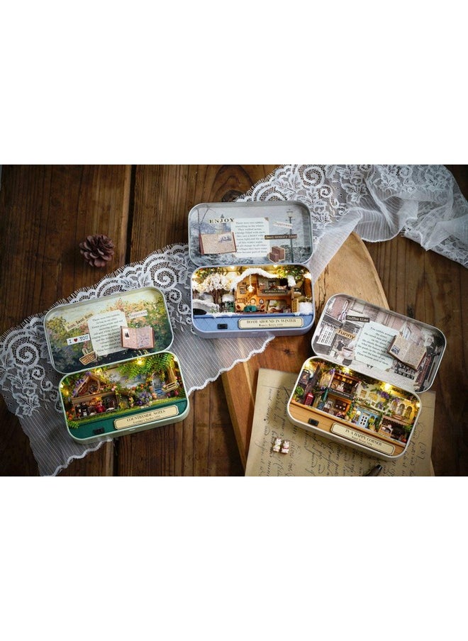 Flever Dollhouse Miniature DIY House Kit Creative Room with Furniture and Cover for Romantic Valentine's Gift(Old Times Including 3 PCS)