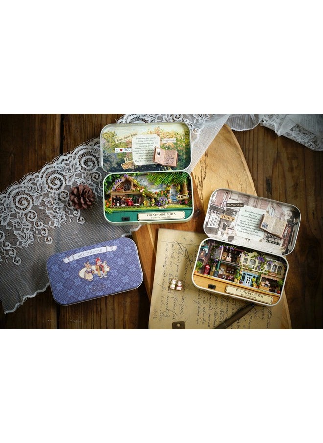 Flever Dollhouse Miniature DIY House Kit Creative Room with Furniture and Cover for Romantic Valentine's Gift(Old Times Including 3 PCS)