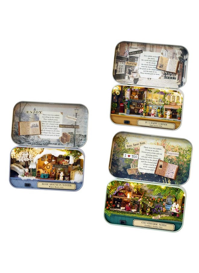 Flever Dollhouse Miniature DIY House Kit Creative Room with Furniture and Cover for Romantic Valentine's Gift(Old Times Including 3 PCS)