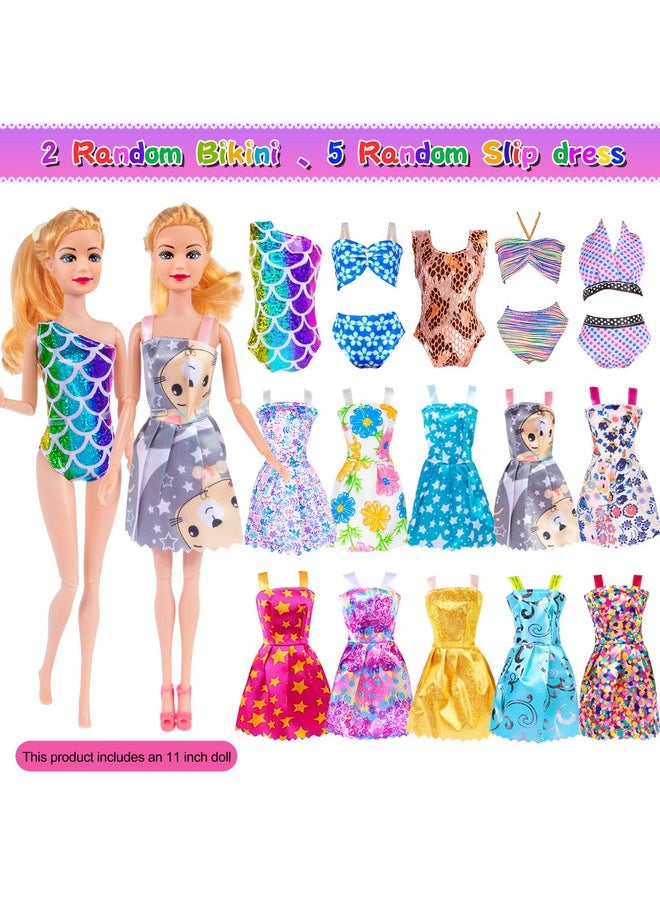 Doll and Accessories Doll Clothes and Accessories Toys DIY Playest for Girls 6-12 Including One Doll,Wedding Gowns, Outfits, Shoes,Handbags (One Doll)