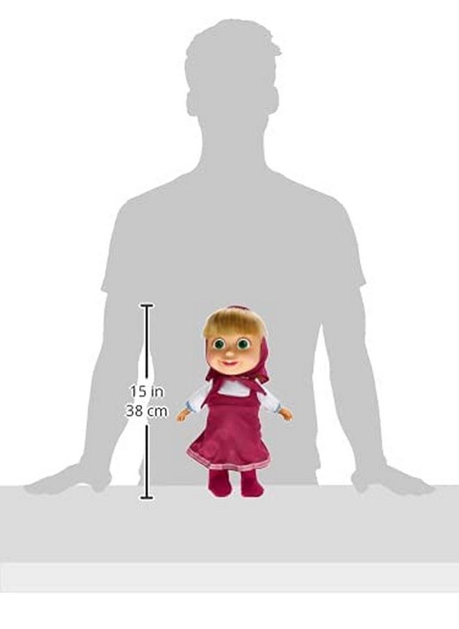 Simba 109301067 Masha and the Bear Soft Body Doll, 40 cm, in Classic Outfit, from 3 Years