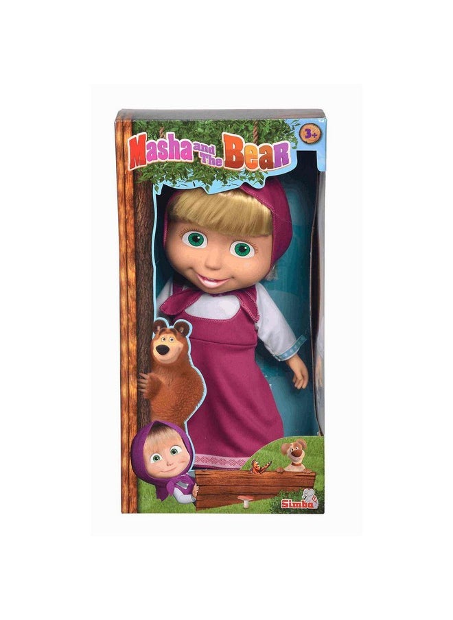 Simba 109301067 Masha and the Bear Soft Body Doll, 40 cm, in Classic Outfit, from 3 Years