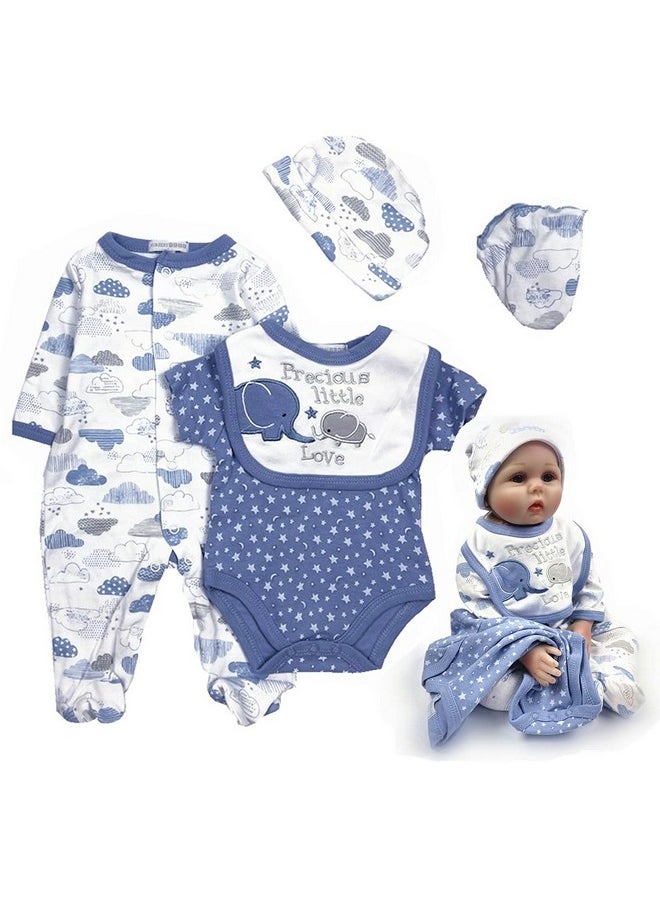 Reborn Baby Doll Clothes Little Elephant 5pcs Outfit Set for 20-23 inches Reborn Baby Boy Doll Clothes Accessories