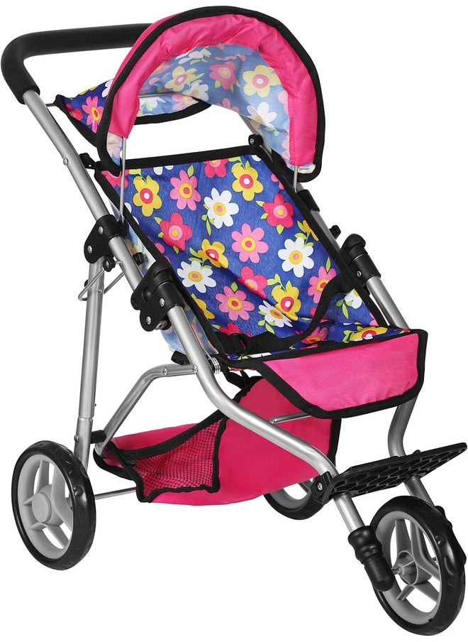 fash n kolor® Baby Doll Stroller Gift for Kids, Toy Doll Stroller with Adjustable Canopy & Storage Basket Push Pram Baby Stroller for Dolls - Foldable Doll Stroller for Pretend Play Dolls Accessories