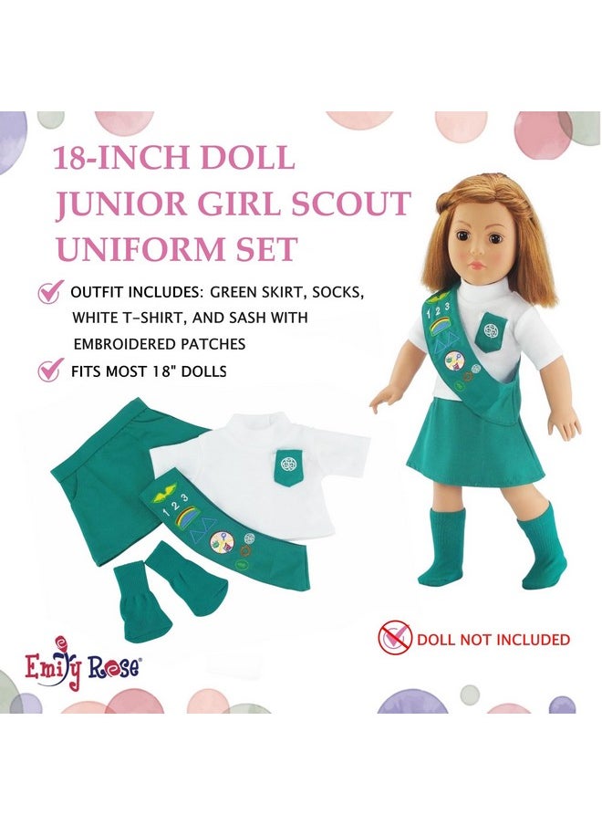 Emily Rose Doll Clothes | Value Pack - 3 18-inch Doll Girl Scout Inspired Modern Uniforms, Including Daisy, Brownie and Junior Scout Outfits | Officially Licensed by Girl Scouts of The USA!