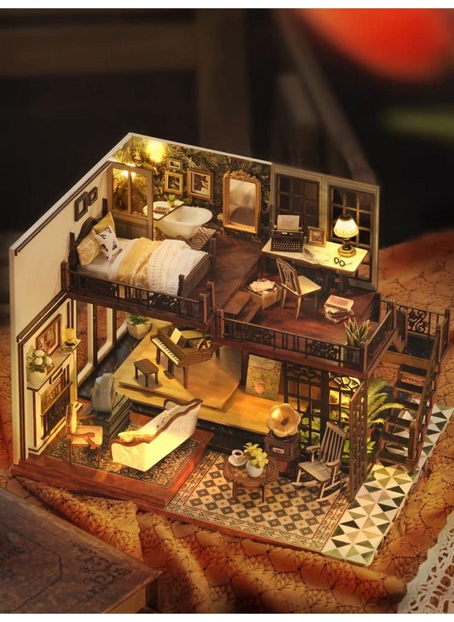 Flever Dollhouse Miniature DIY House Kit Creative Room with Furniture for Romantic Artwork Gift (Time Impression)