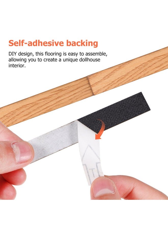 TOYANDONA 40pcs Miniature Dollhouse Flooring, Mini Dollhouse Floor Boards Self Adhesive Dollhouse Wood Flooring Peel and Stick for Dollhouse Accessories