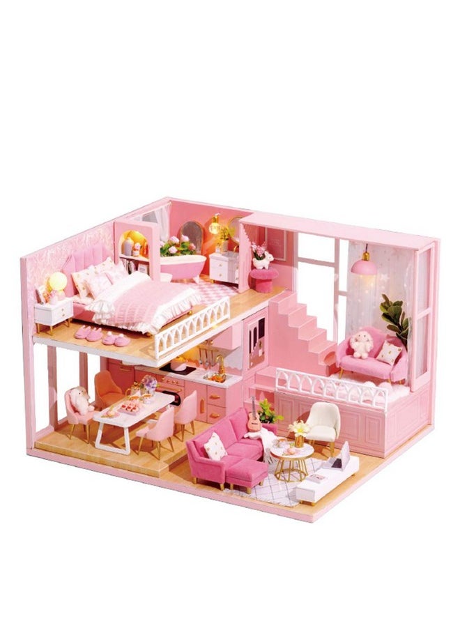 Flever Dollhouse Miniature DIY House Kit Creative Room with Loft Apartment Scene for Romantic Artwork Gift (Warm Times)