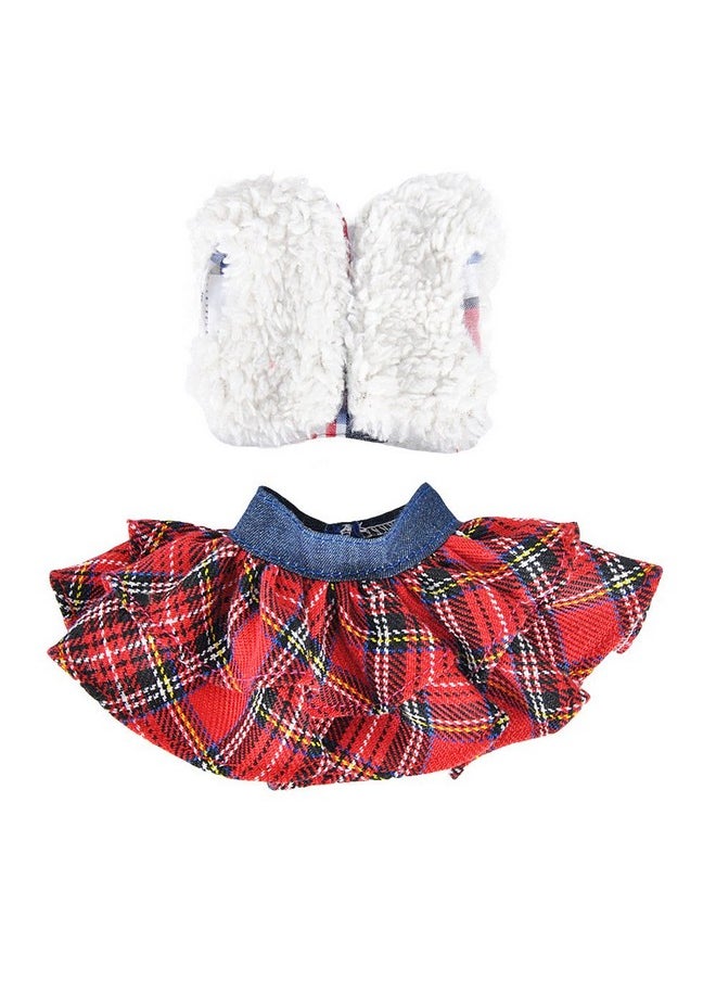 YAMASO Santa Clothing for Doll (Fluffy Vest+ Plaid Skirt + Bathrobe)